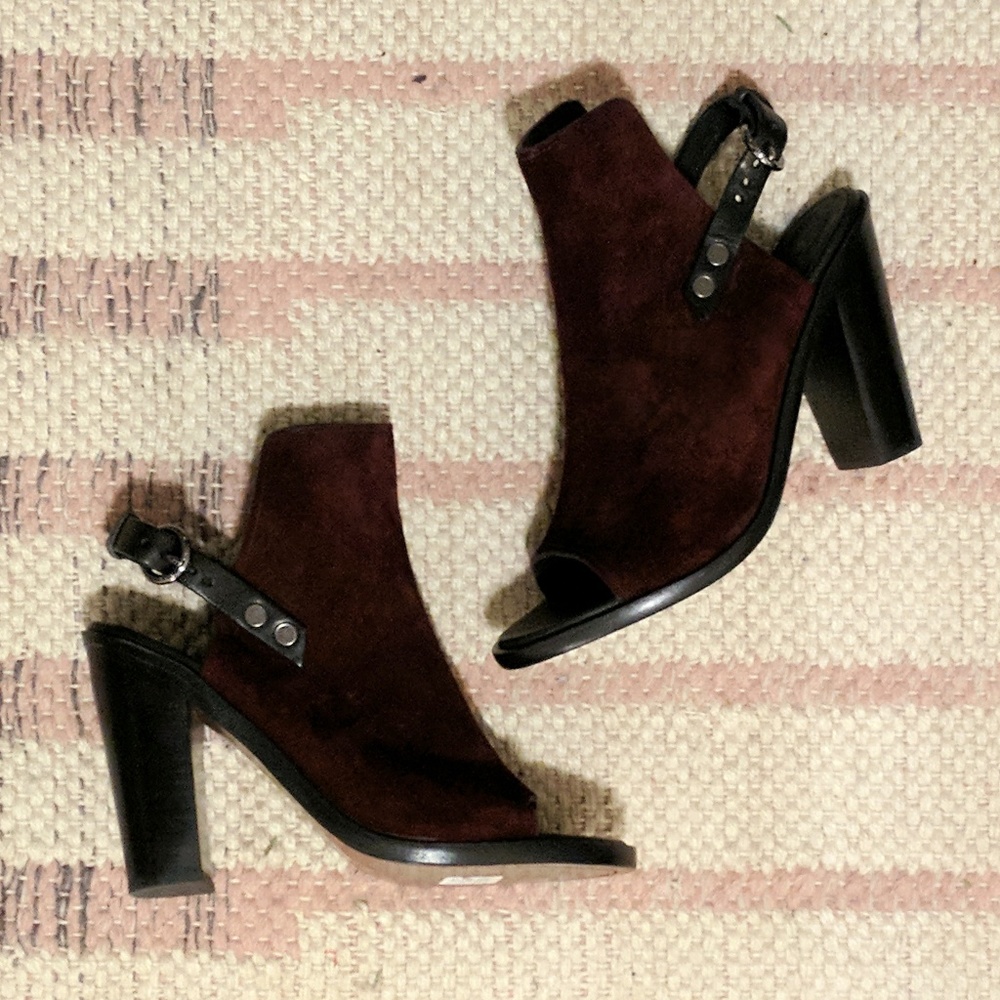 Rag & Bone Wyatt Suede Ankle In Bordeaux Boots